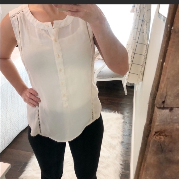 Merona hi low small cream blouse - Picture 2 of 4